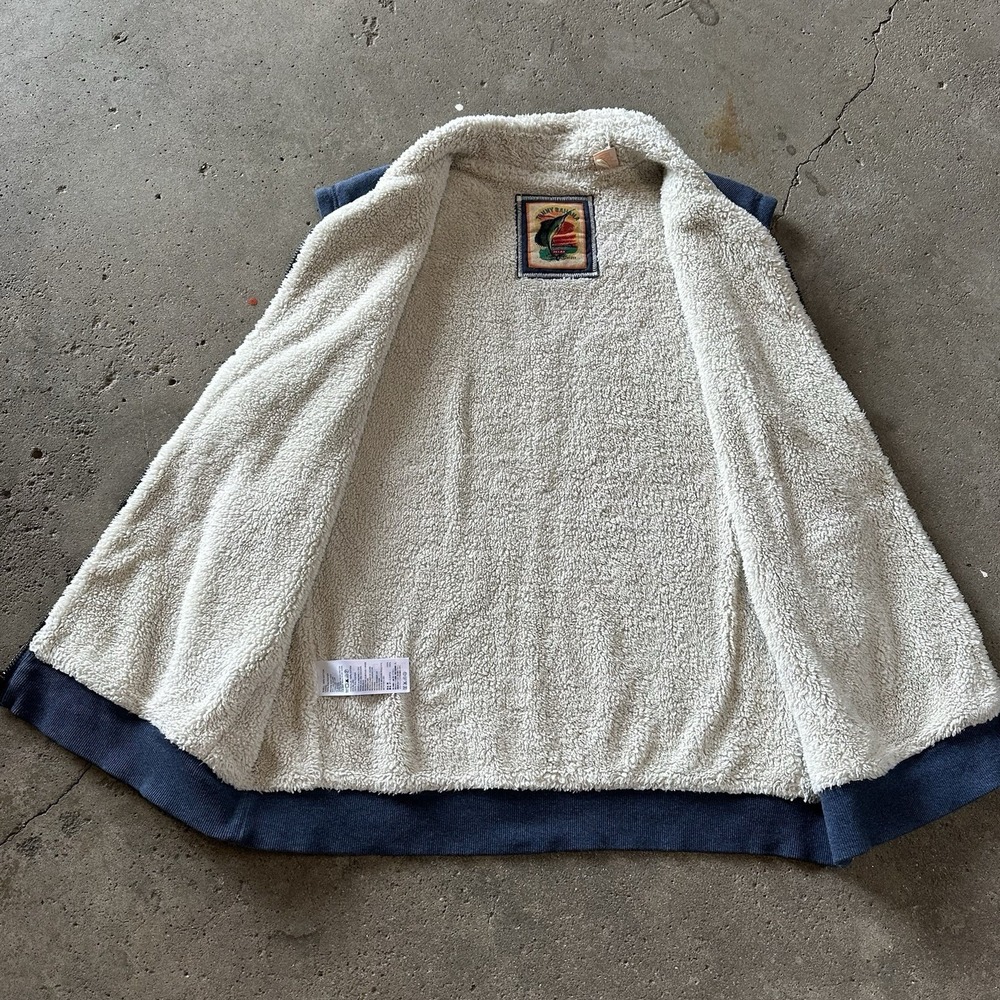 Tommy Bahama Vest Jacket Relax Full Zip Sherpa Lined Blue Mock Neck Mens Size L‎ - Picture 8 of 11